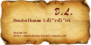 Deutelbaum Lóránt névjegykártya